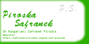 piroska safranek business card